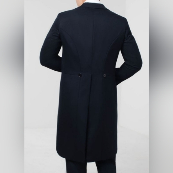 Dobell Navy Herringbone Morning Tailcoat SZ 46R - Picture 2 of 9